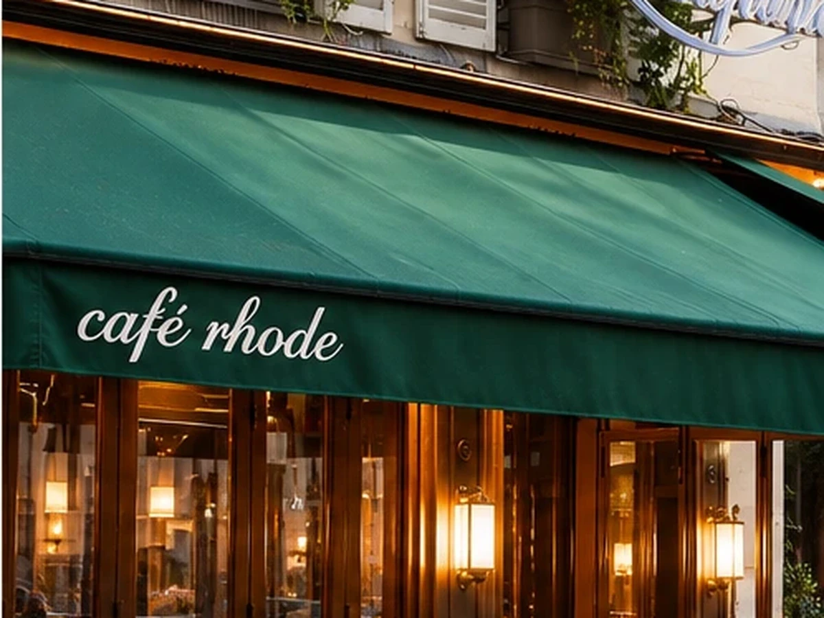 Façade du Café Rhode à Paris lors du lancement chez Sephora